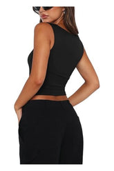 Trendy Women's Square Neck Double-Lined Going Out Crop Top
